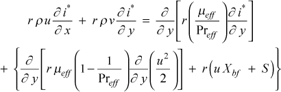 stagnation enthalpy eqn