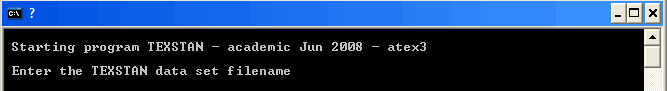DOS window - start TEXSTAN